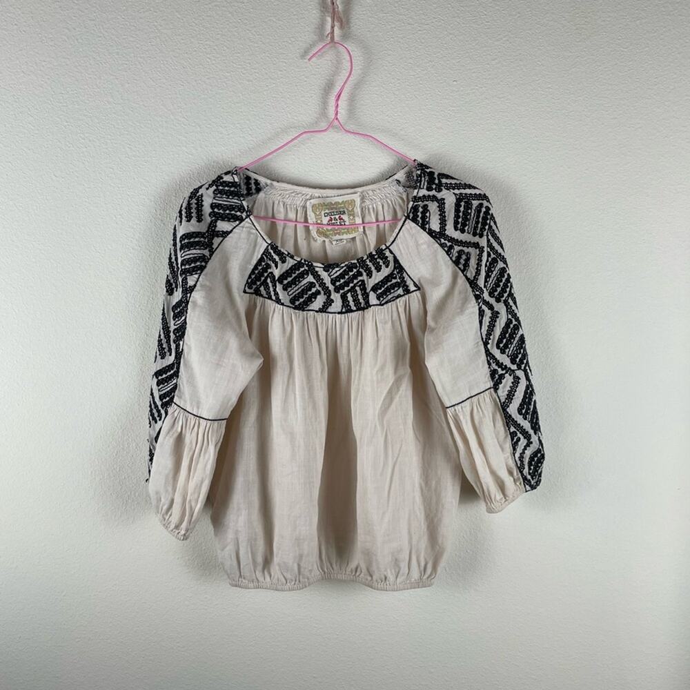 Chelsea & Violet gauze embroidered blouse